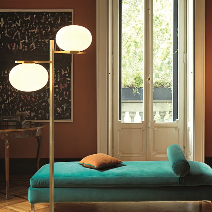 Alba 383 floor lamp - Opal, brass - Oluce