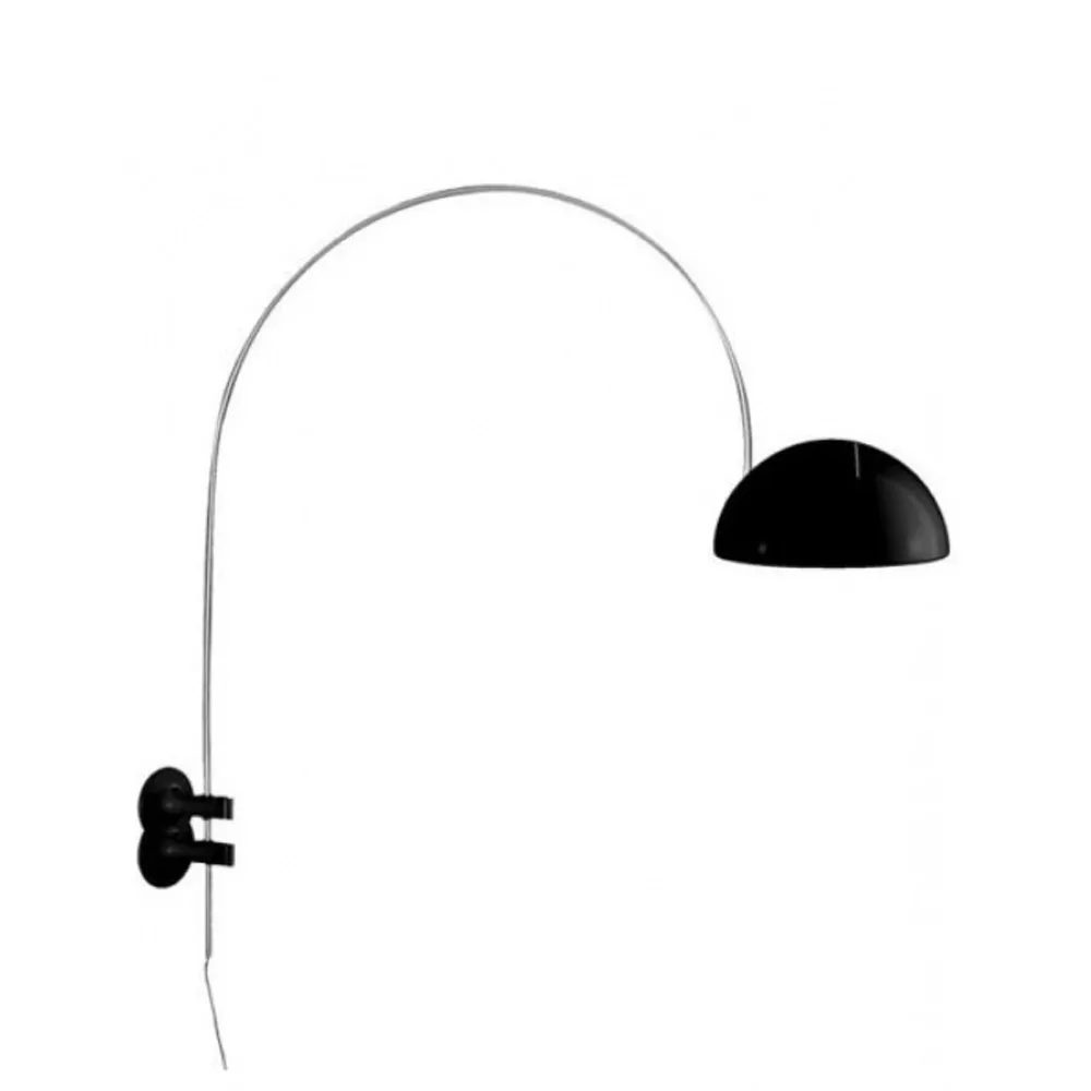Coupé 1159 wall lamp, Black, chrome stand Oluce