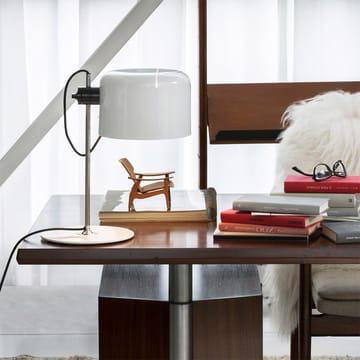 Coupé 2202 table lamp - White, chrome stand - Oluce