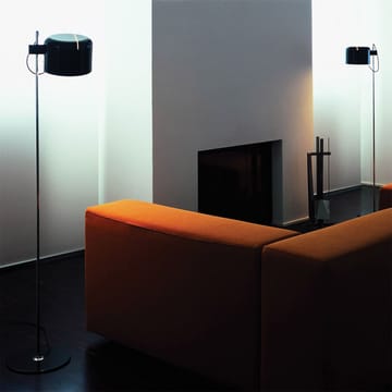 Coupé 3321 floor lamp - Black, chrome stand - Oluce