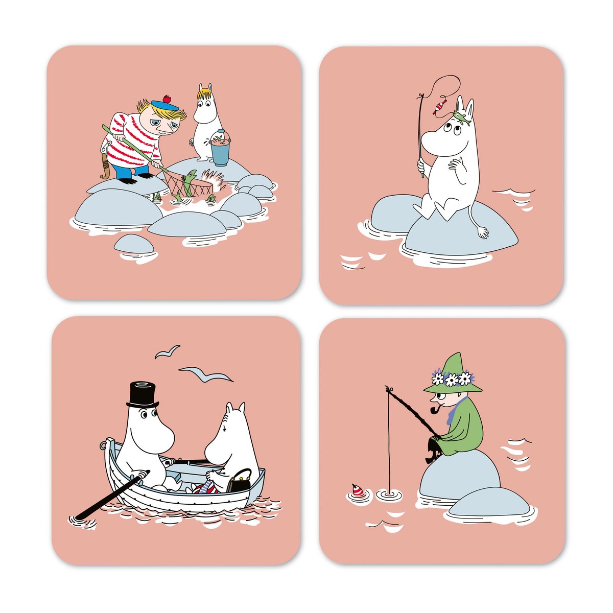 Opto Design Fiske Moomin summer 2022 coaster 4-pack Pink