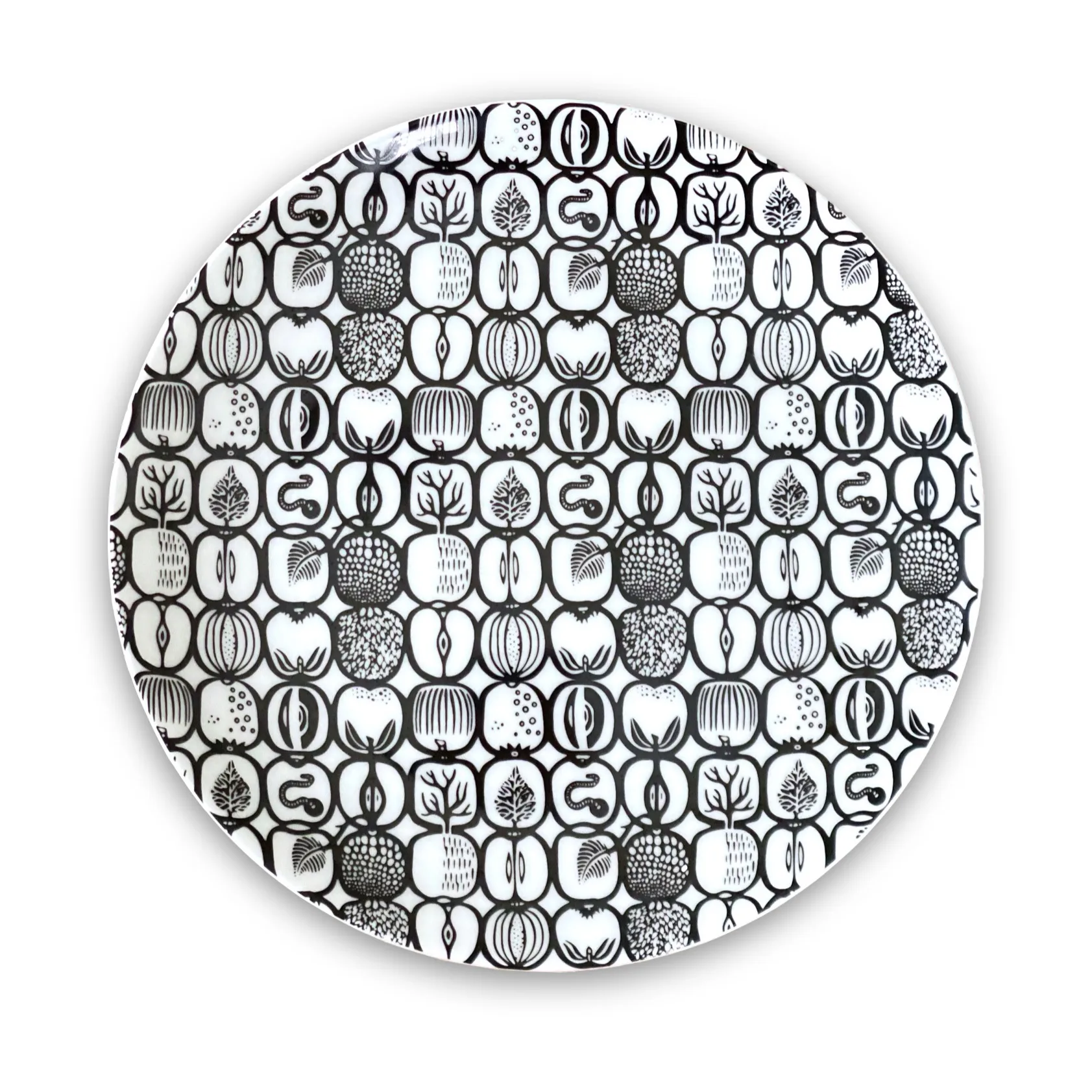 Fruktlåda small plate Ø17 cm, Black Opto Design