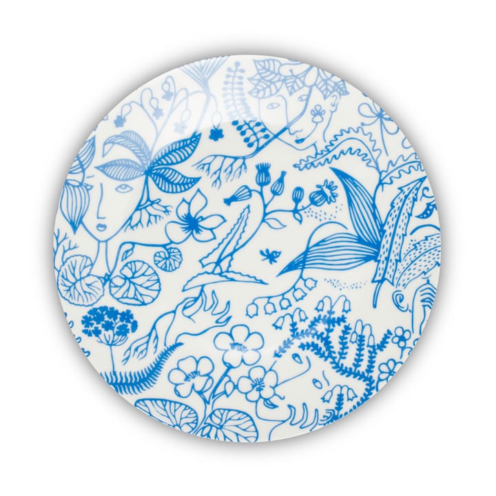 Grazia plate 19.5 cm, Blue-white Opto Design