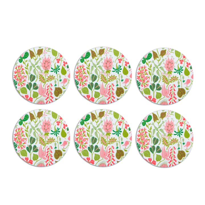 Herbarium coaster 6-pack - pink - Opto Design