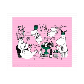 Moomin 80 dishcloth 17x20 cm - Pink - Opto Design