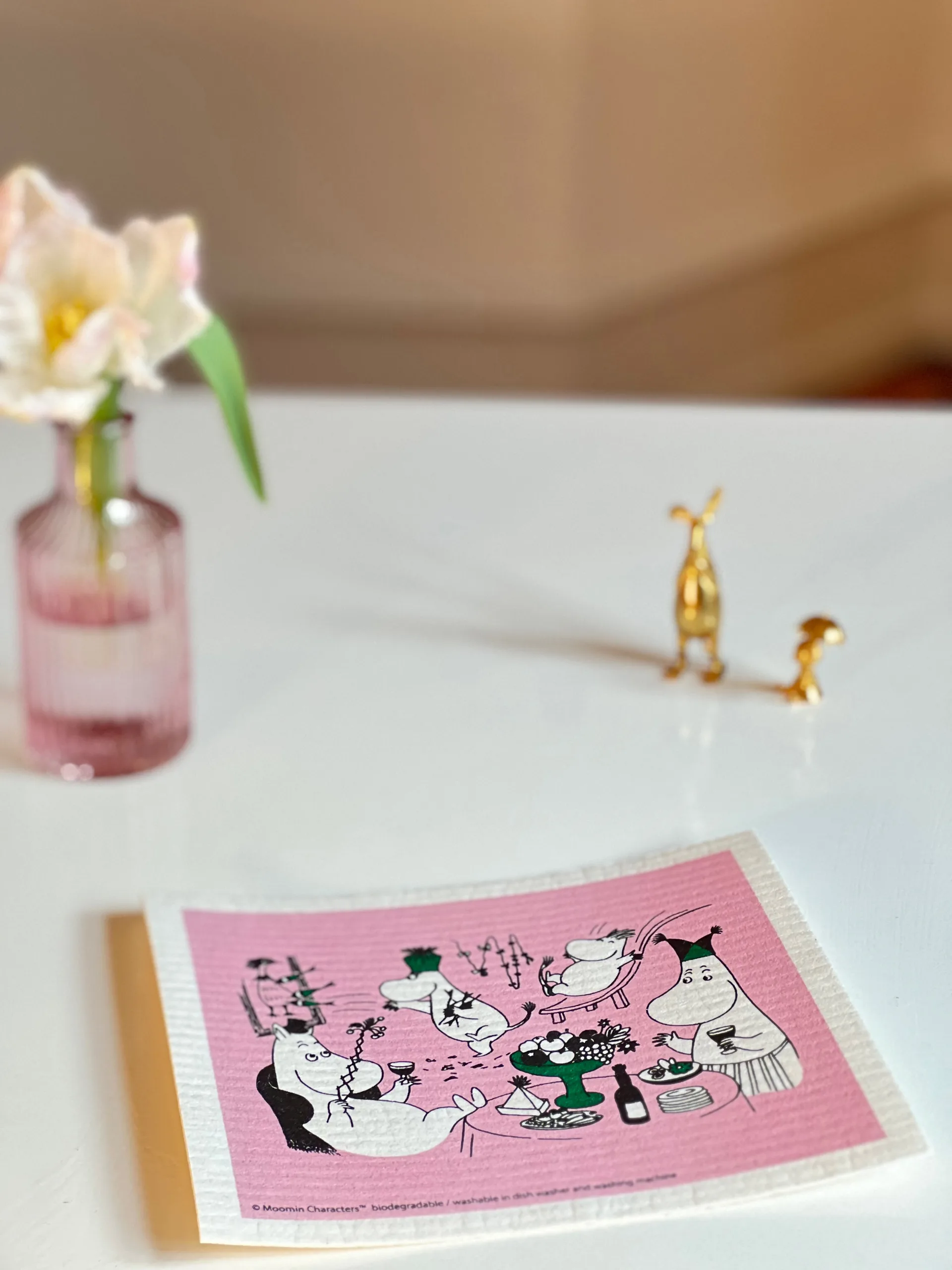 Moomin 80 dishcloth 17x20 cm, Pink Opto Design