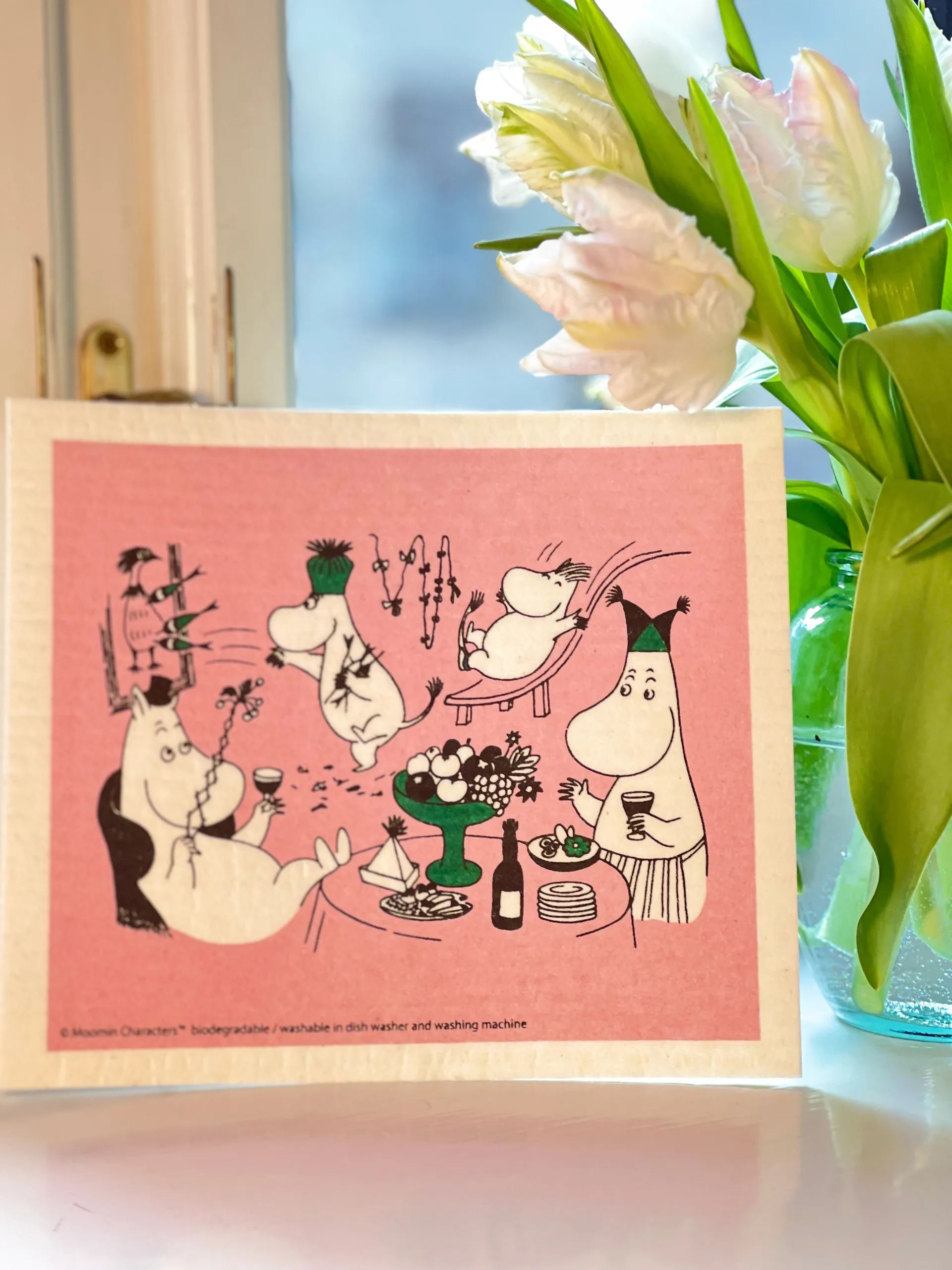 Moomin 80 dishcloth 17x20 cm, Pink Opto Design