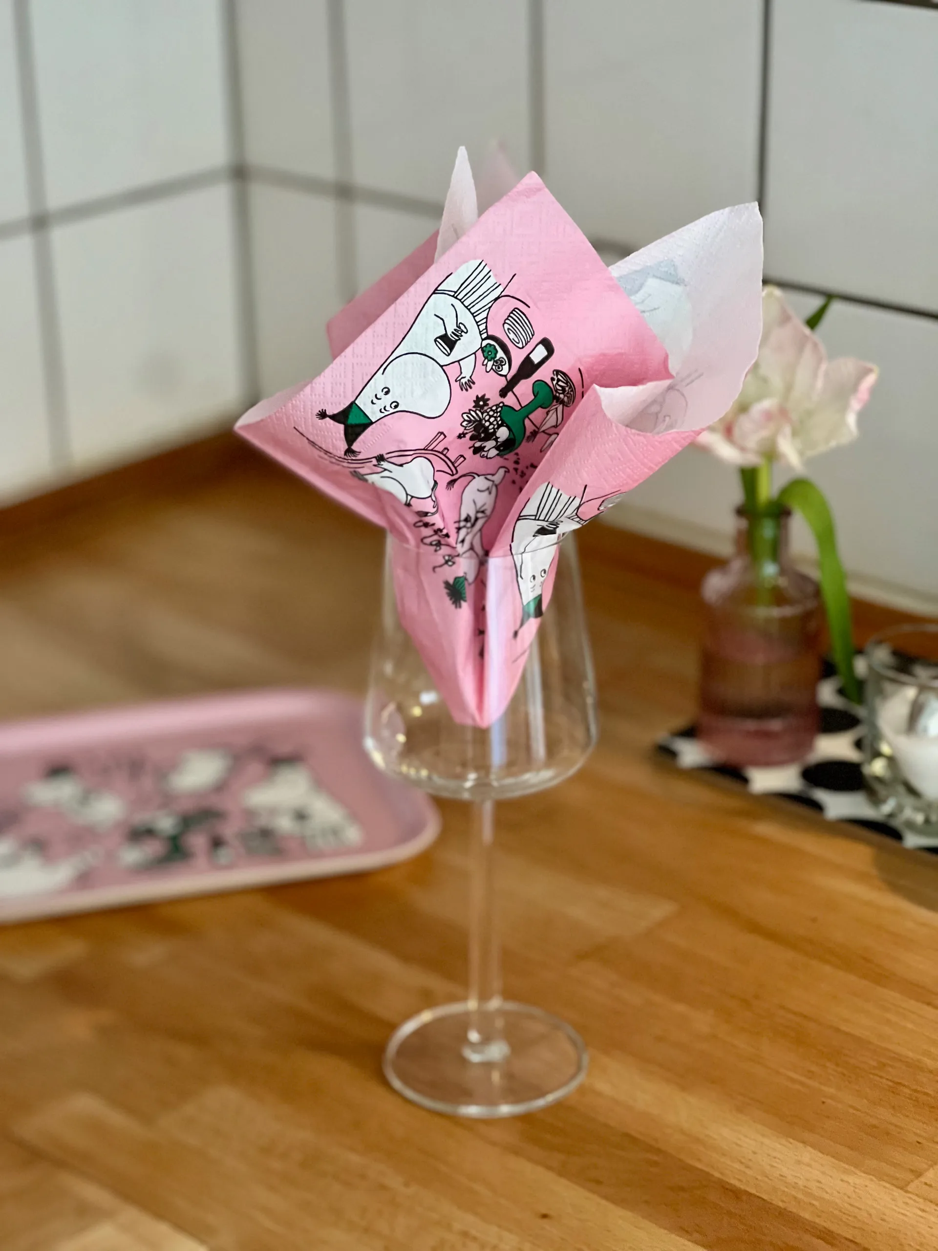 Moomin 80 paper napkins 20-pack, Pink Opto Design