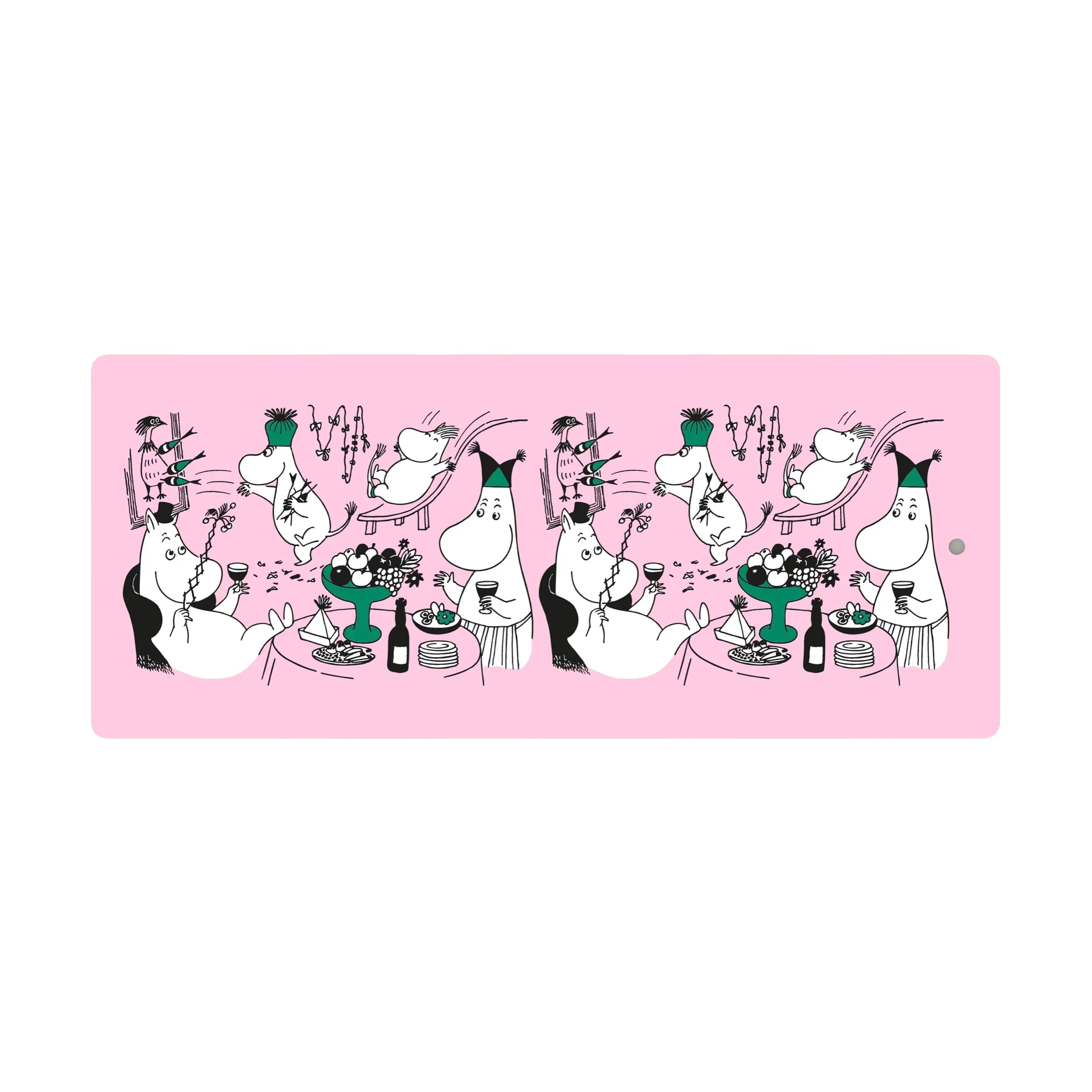 Moomin 80 serving tray 17x40 cm, Pink Opto Design