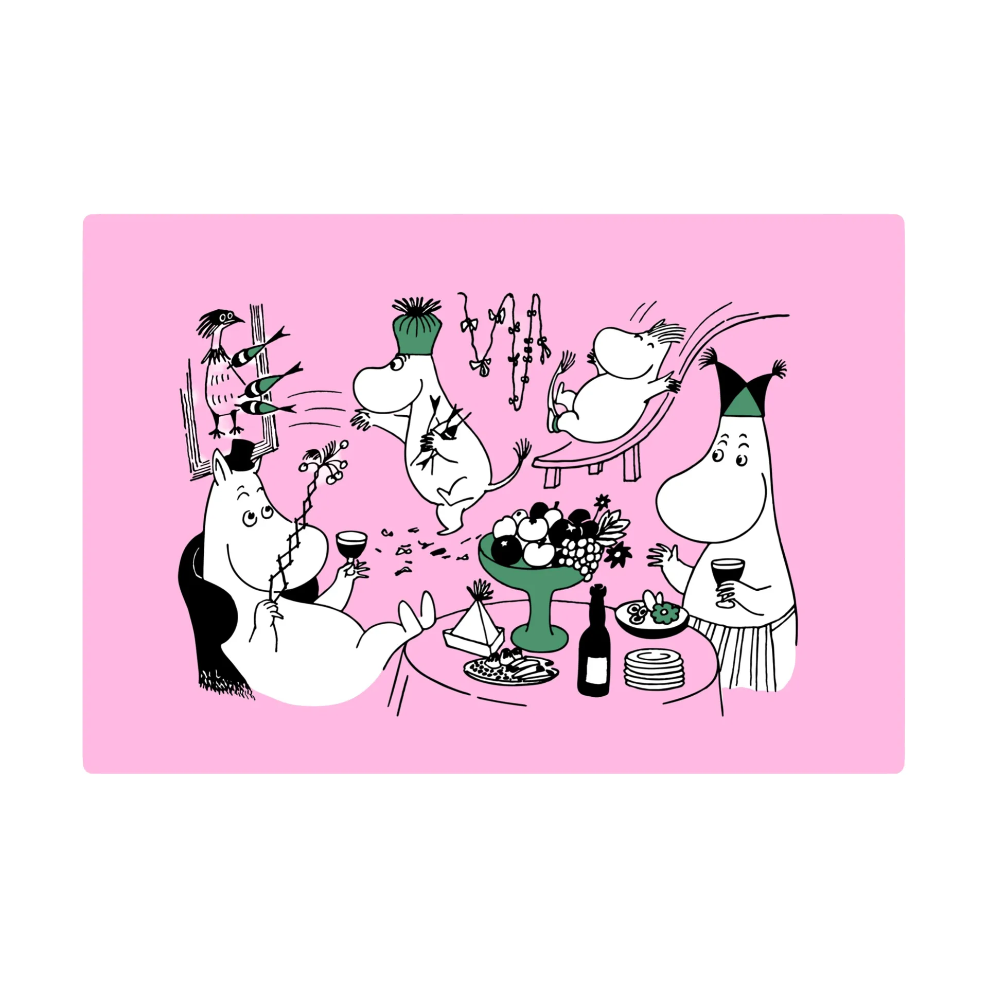Moomin 80 table mat 27.5x40 cm, Pink Opto Design