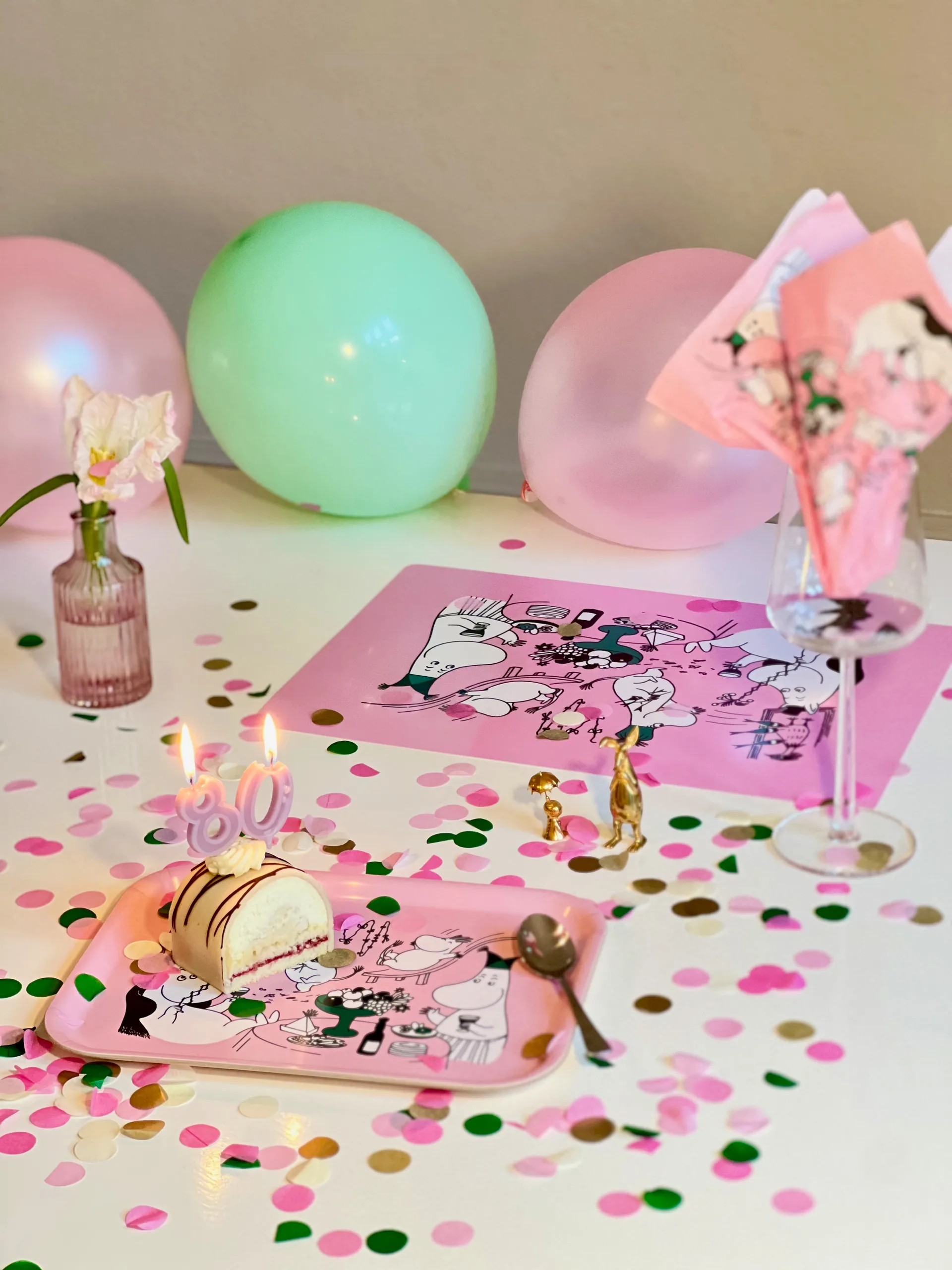 Moomin 80 table mat 27.5x40 cm, Pink Opto Design