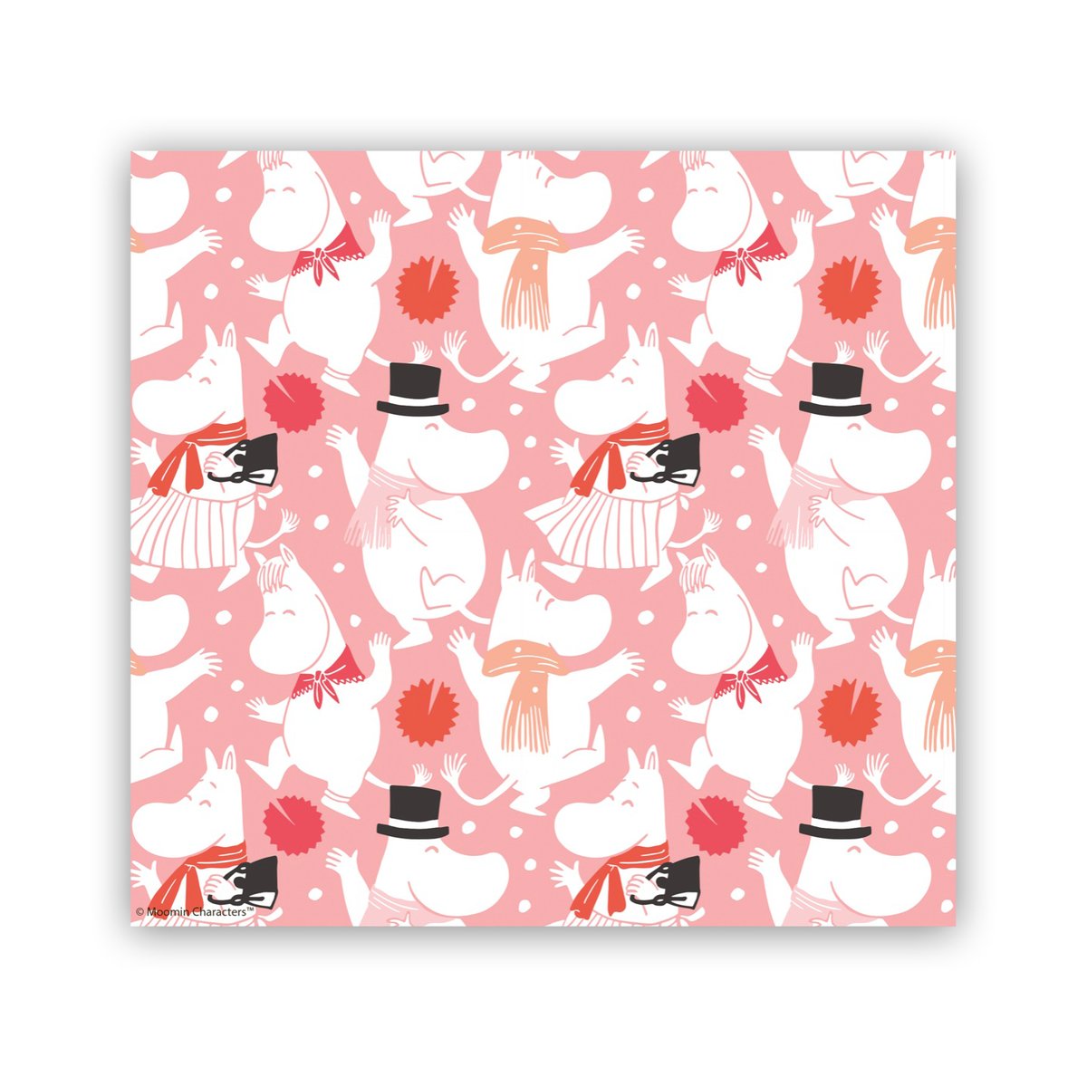 Opto Design Moomin celebration napkin 33x33 cm 20 pack White-pink