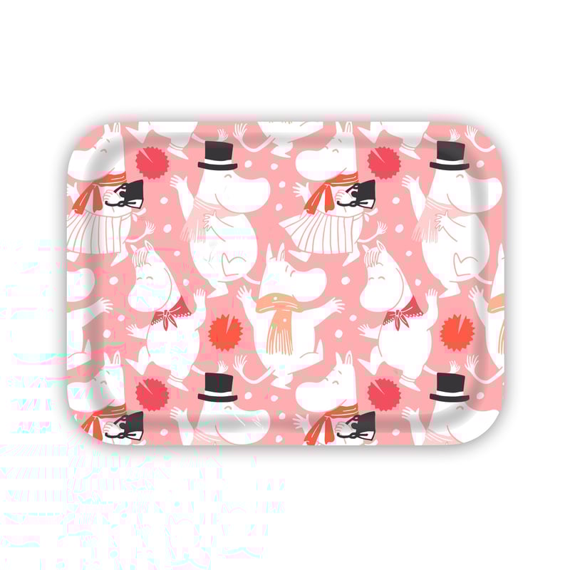 Opto Design Moomin celebration tray 27x20 cm White-pink