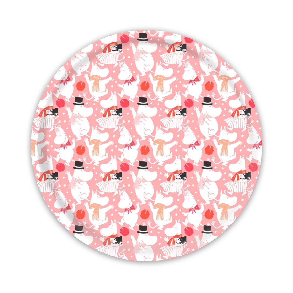 Opto Design Moomin celebration tray Ø31 cm White-pink