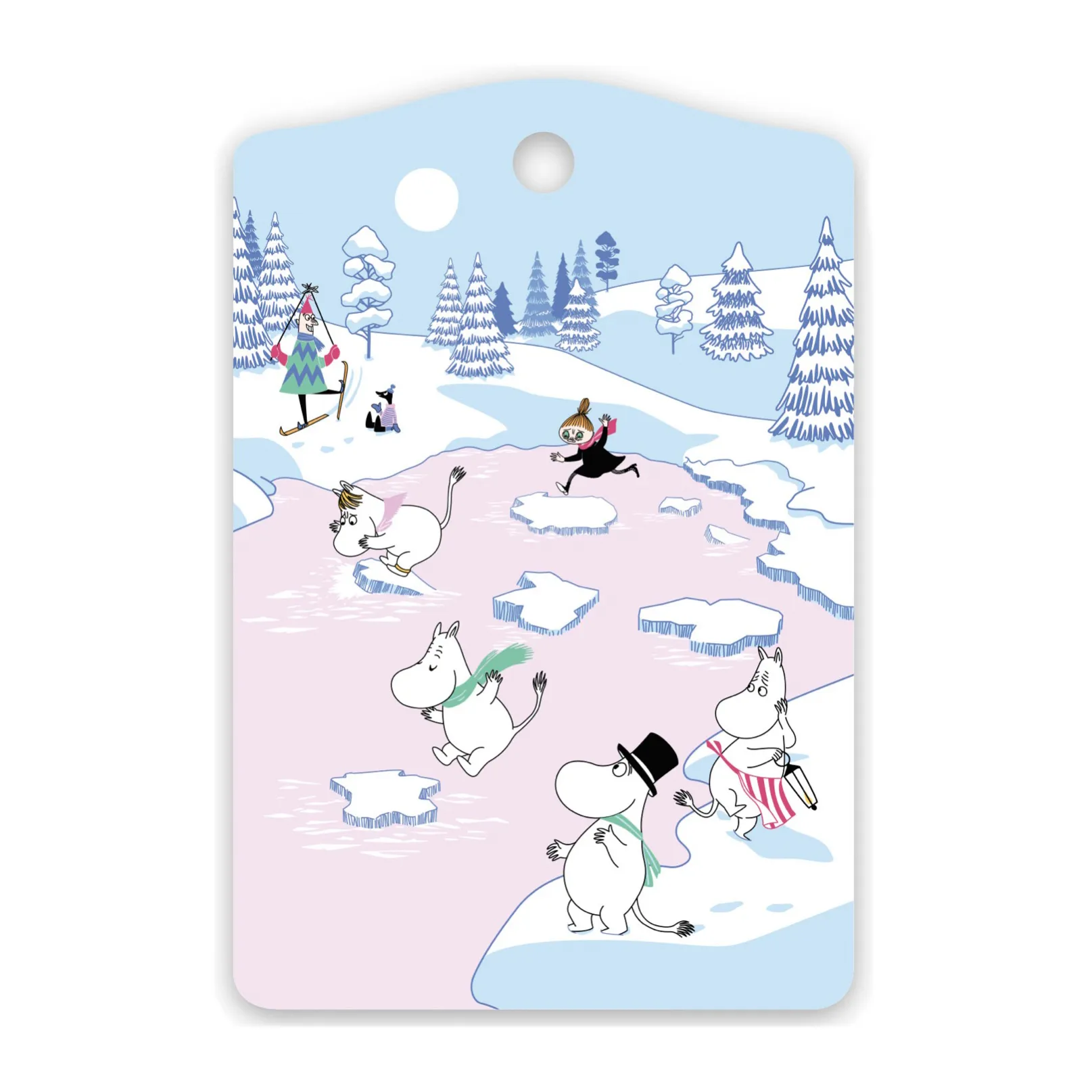 Moomin cutting board winter 2022 20x30 cm, Blue-white-pink Opto Design