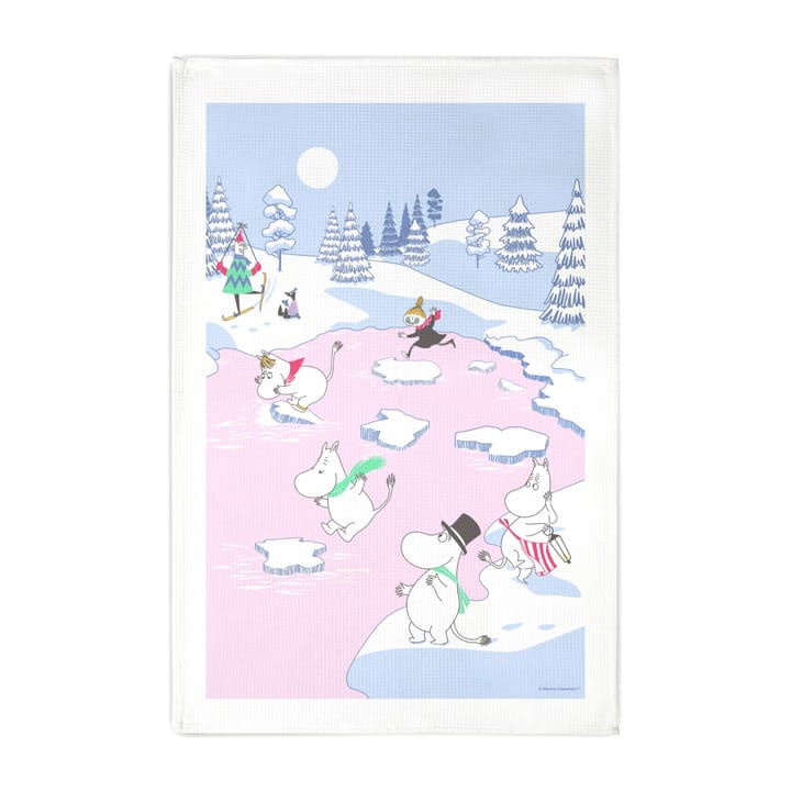 Moomin kitchen towel winter 2022 50x70 cm - Blue-white-pink - Opto Design