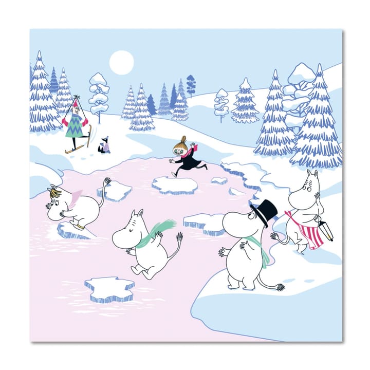 Moomin napkin winter 2022 33x33 cm 20-pack - Blue-white-pink - Opto Design