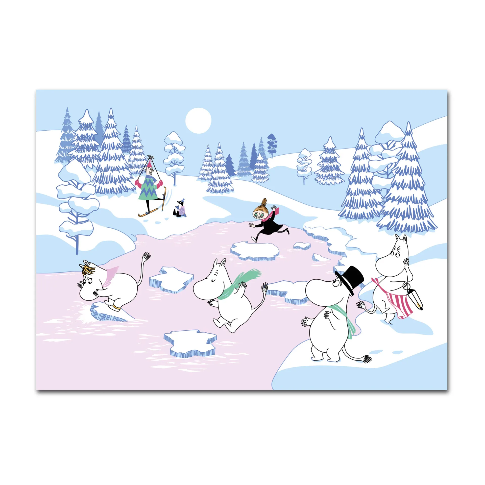 Moomin placemat winter 2022 27.5x40 cm, Blue-white-pink Opto Design