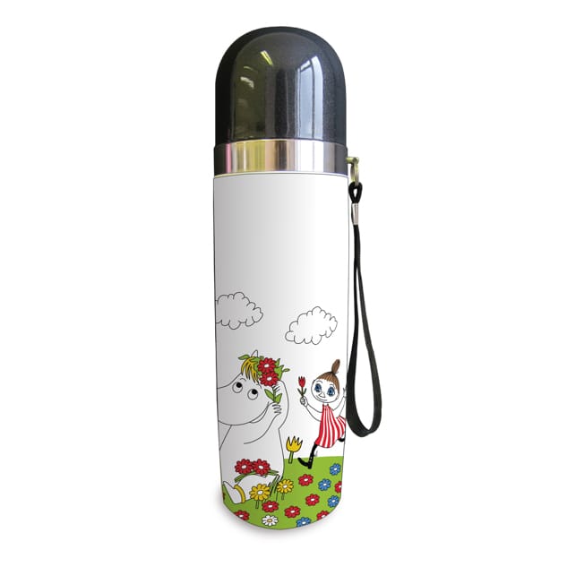 Moomin Thermos Snorkmaiden & Mumlan Flower 0.5 l - White-green-red - Opto Design