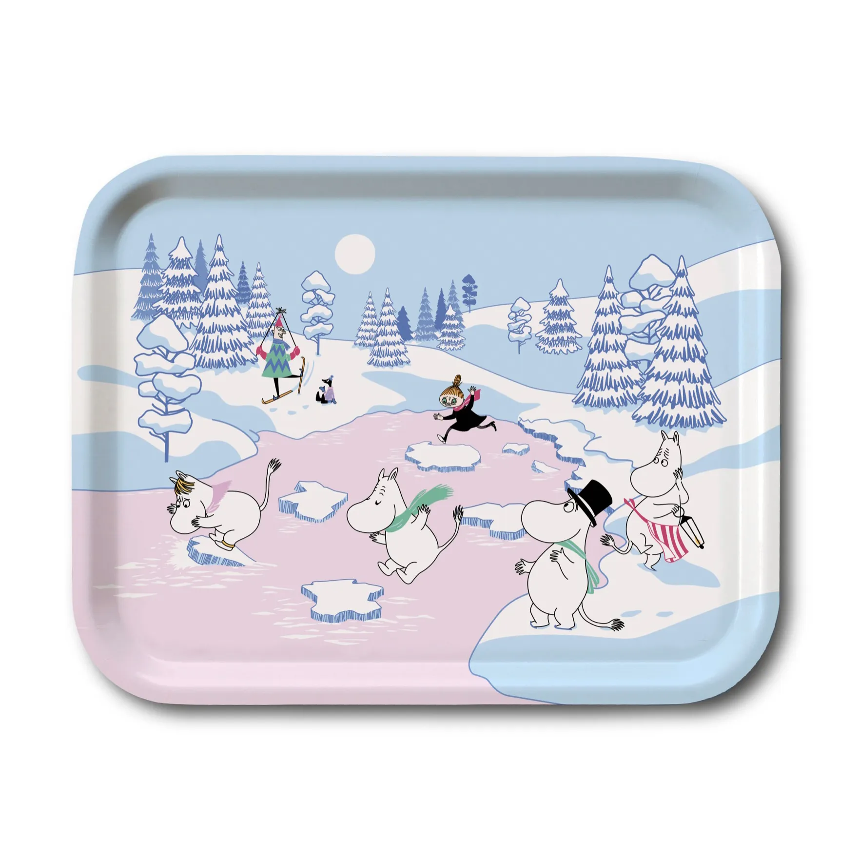 Moomin tray winter 2022 20x27 cm, Blue-white-pink Opto Design