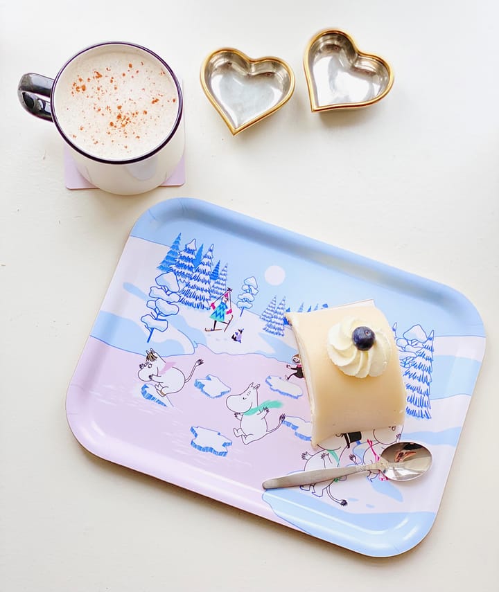 Moomin tray winter 2022 20x27 cm - Blue-white-pink - Opto Design