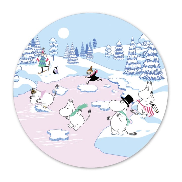 Moomin trivet winter 2022 Ø21 cm - Blue-white-pink - Opto Design