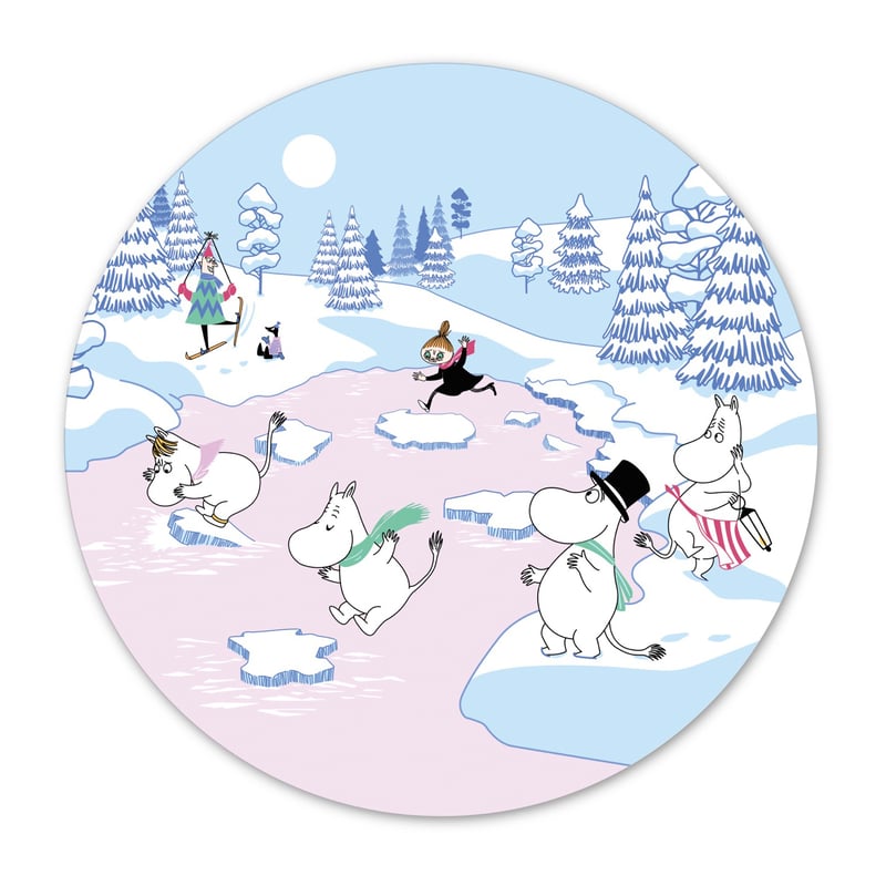 Opto Design Moomin trivet winter 2022 Ø21 cm Blue-white-pink