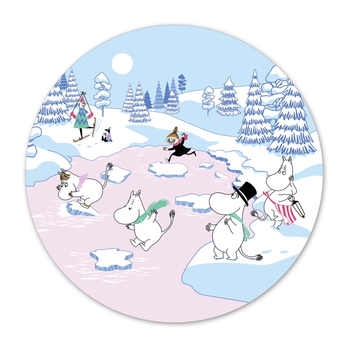 Opto Design Moomin trivet winter 2022 o21 cm Blue-white-pink