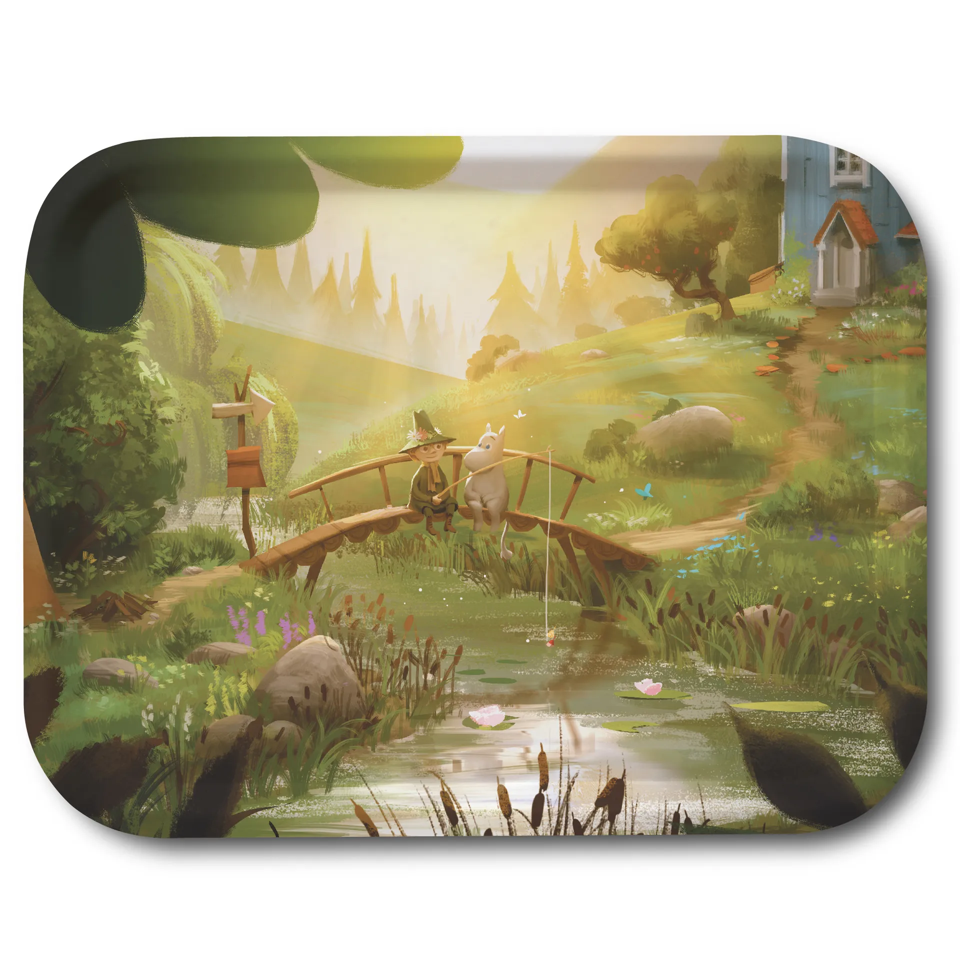 Moomin TV-Series tray 27x20 cm, Moomin & Snufkin bridge Opto Design