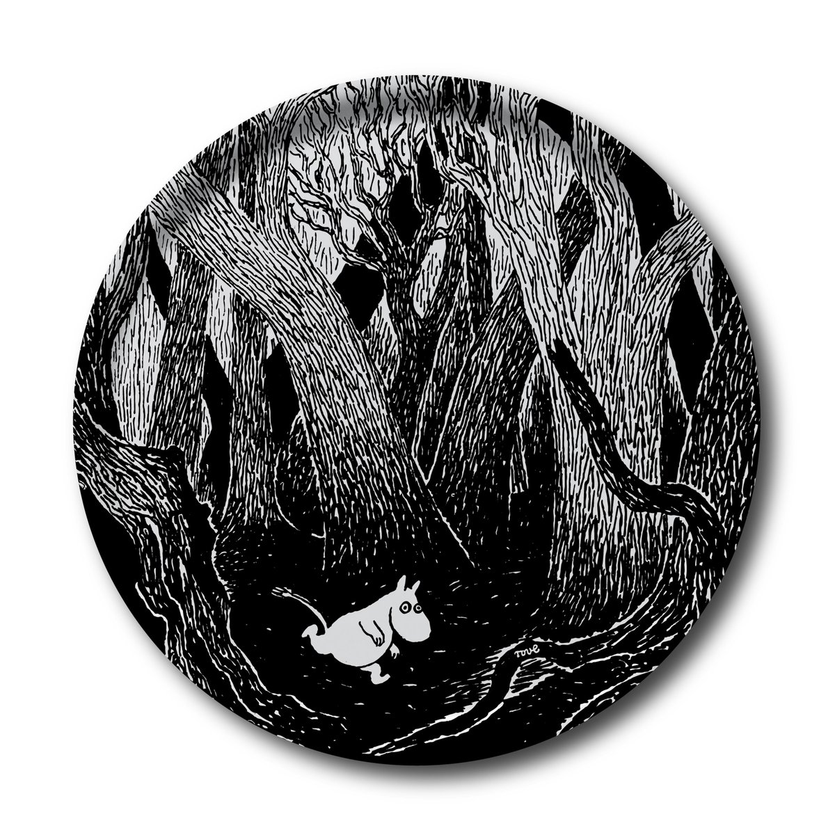 Opto Design Running Moomin tray round 38 cm | Scandinavian Design | Trays | Black