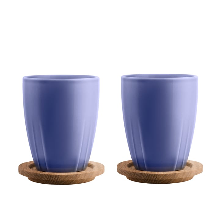 Bruk mug with wooden lid 2-pack - blue - Orrefors