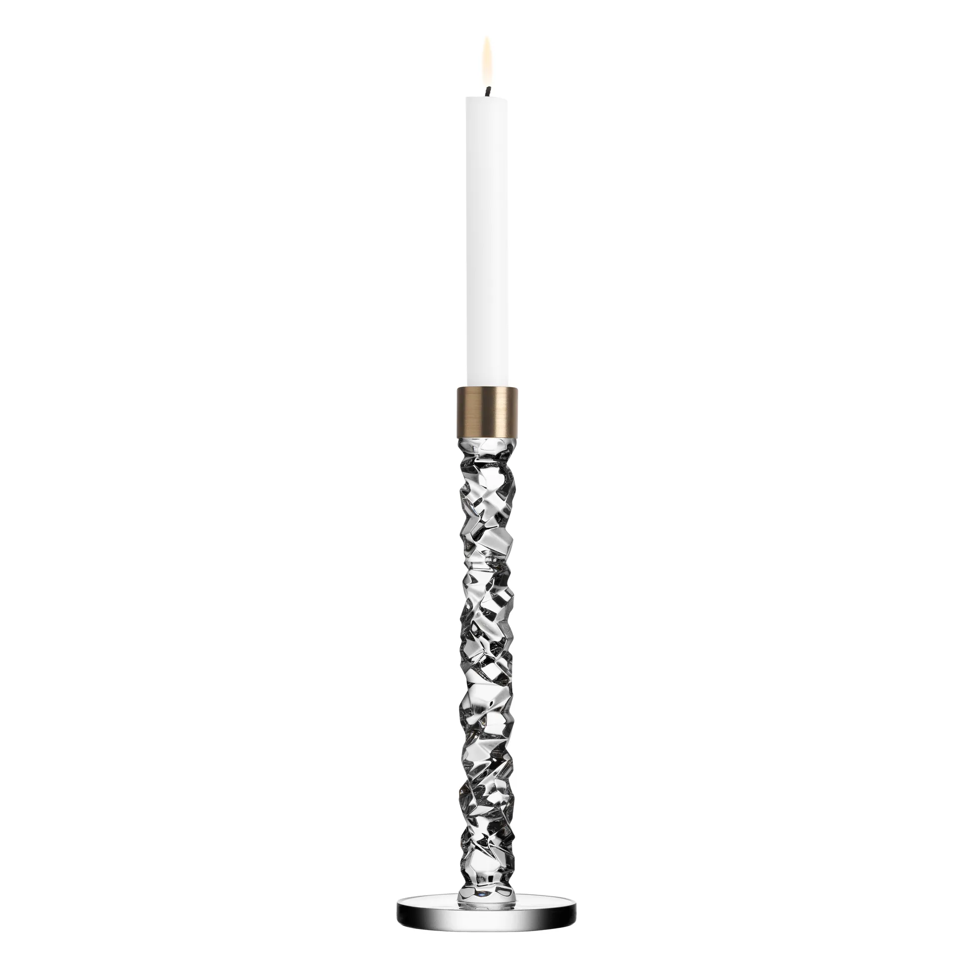 Carat candle holder brass, height 29.7 cm Orrefors