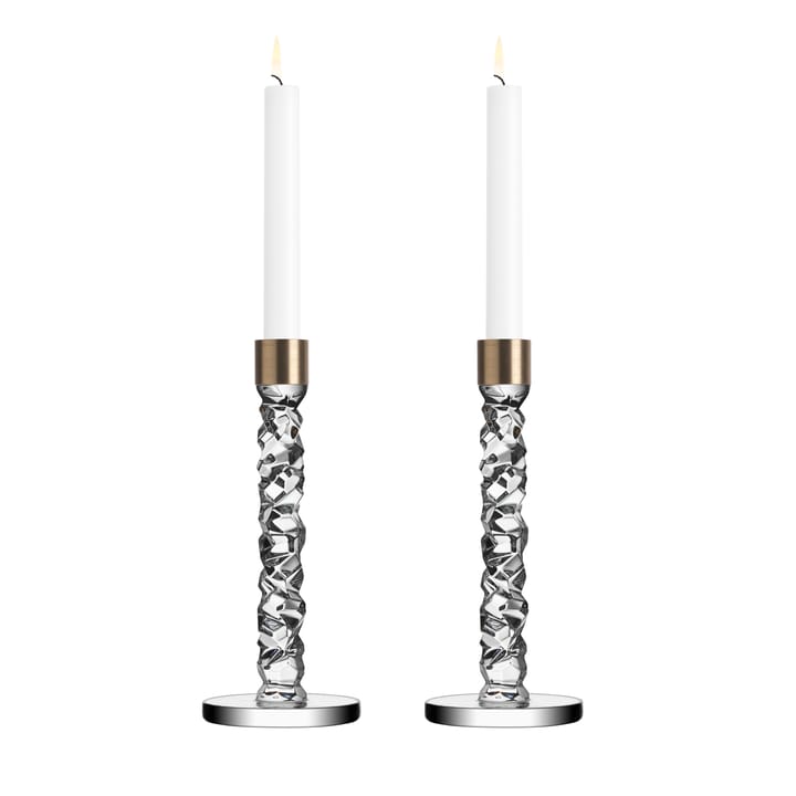 Carat candleholder brass 2-pack - 2-pack - Orrefors