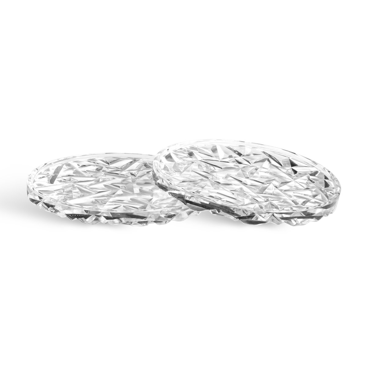 Orrefors Carat coaster o10 cm 2-pack Clear | Scandinavian Design | Coasters | Transparent