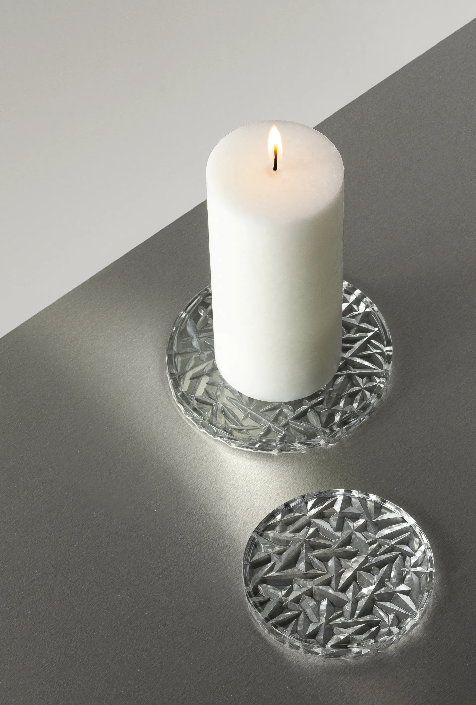 Carat coaster Ø10 cm 2-pack, Clear Orrefors