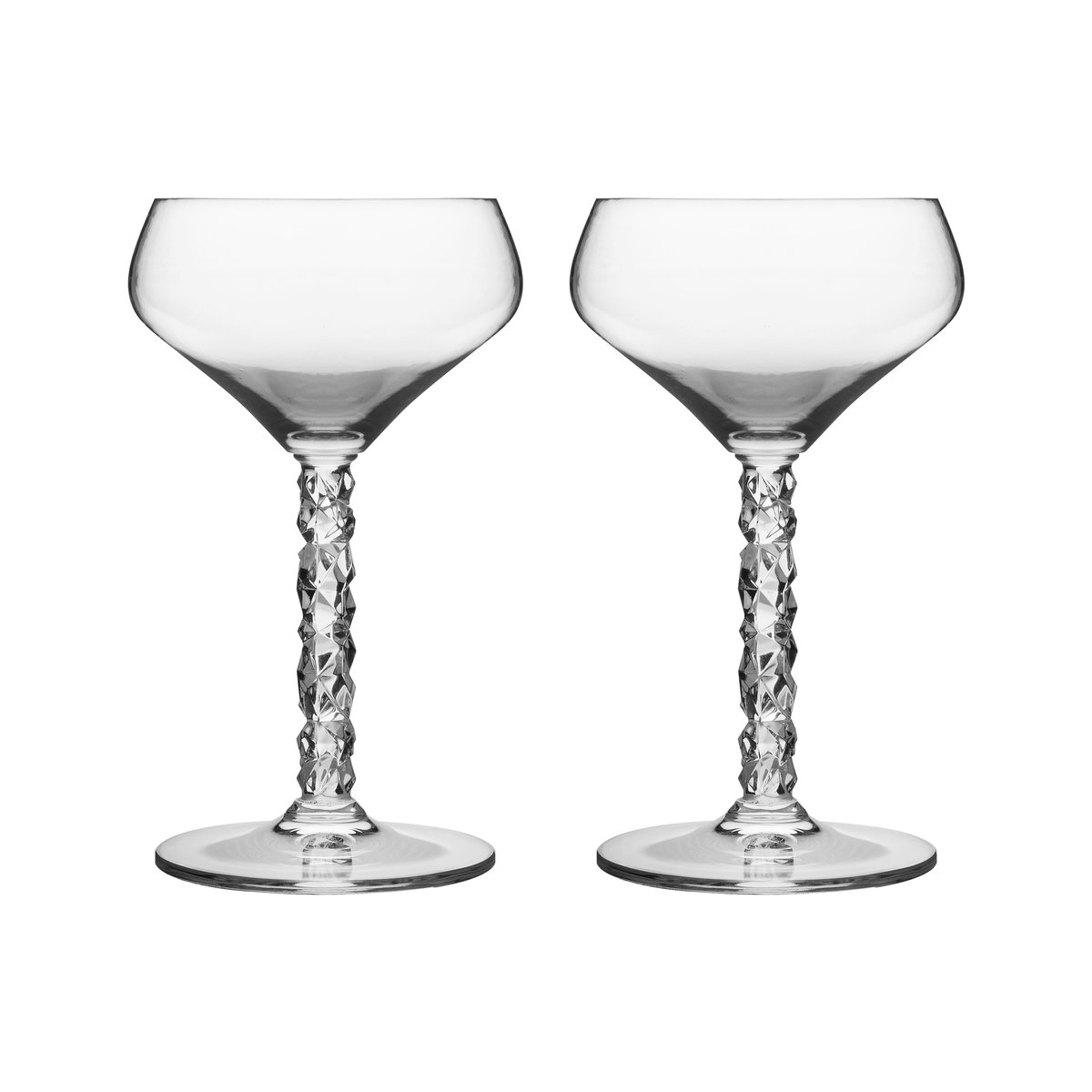 Orrefors Carat cocktail glass 2-pack Clear | Scandinavian Design | Cocktail & Martini glasses | Transparent