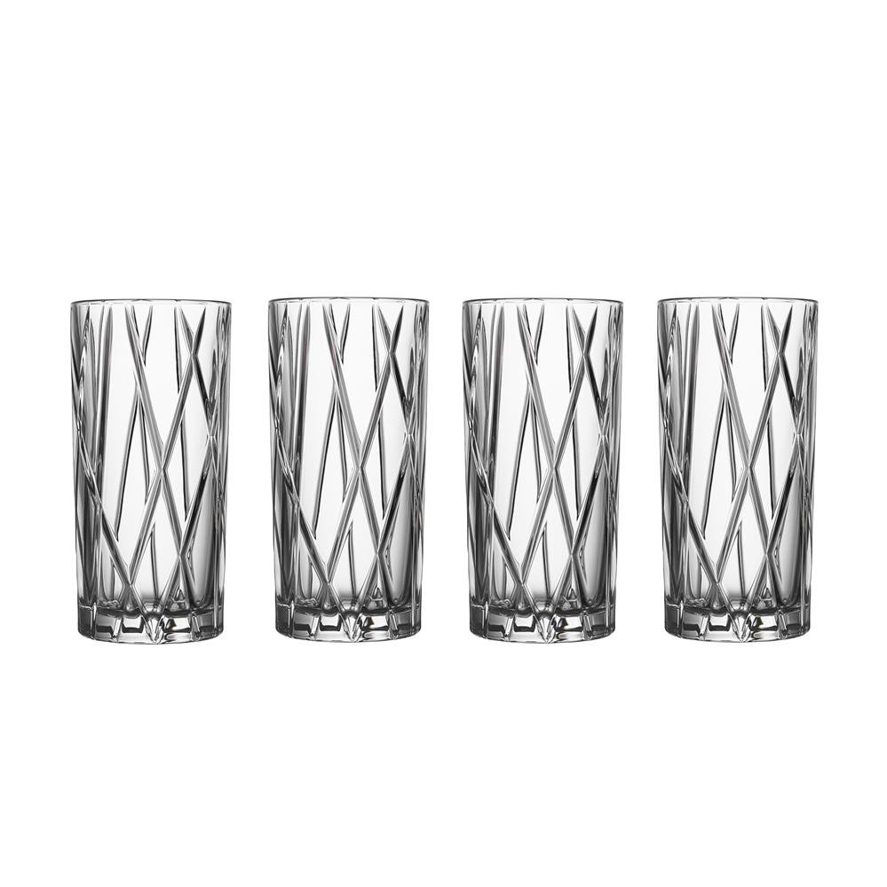 Orrefors City High Ball glass 4-pack 35 cl | Scandinavian Design | Long drink & highball glasses | Transparent
