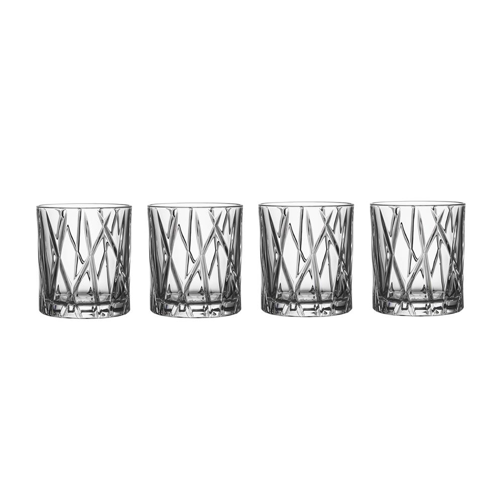 Orrefors City Old Fashioned glass 4-pack 24.5 cl | Scandinavian Design | Transparent