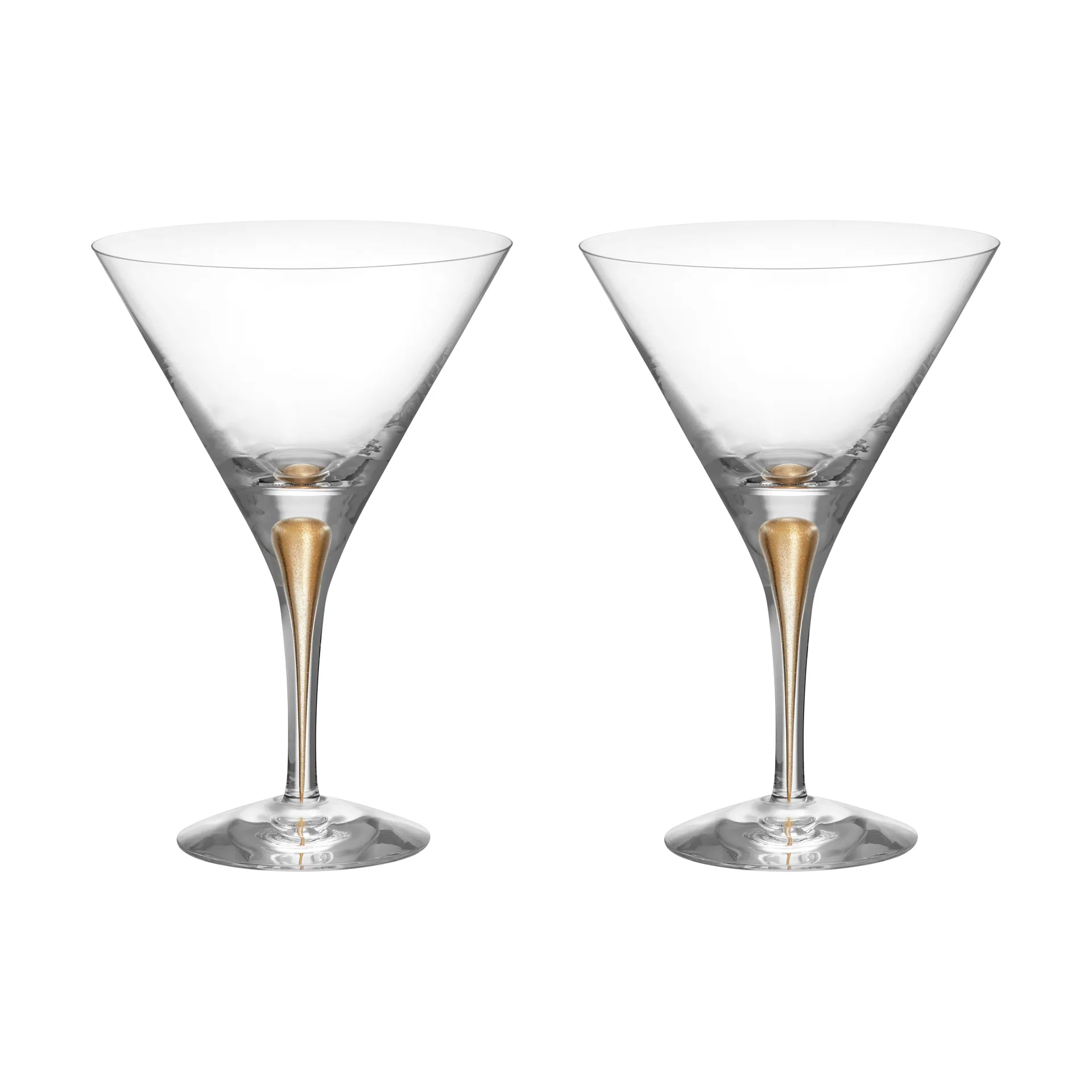 Intermezzo martini glass 25 cl 2-pack, Gold Orrefors