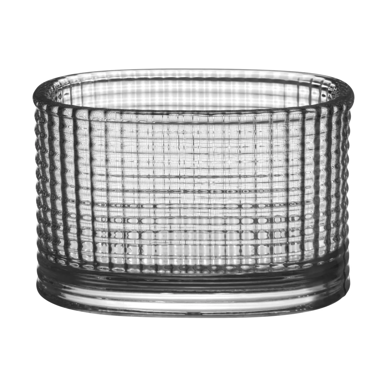 Orrefors Magica tealight holder super ellipse 5 cm Grey