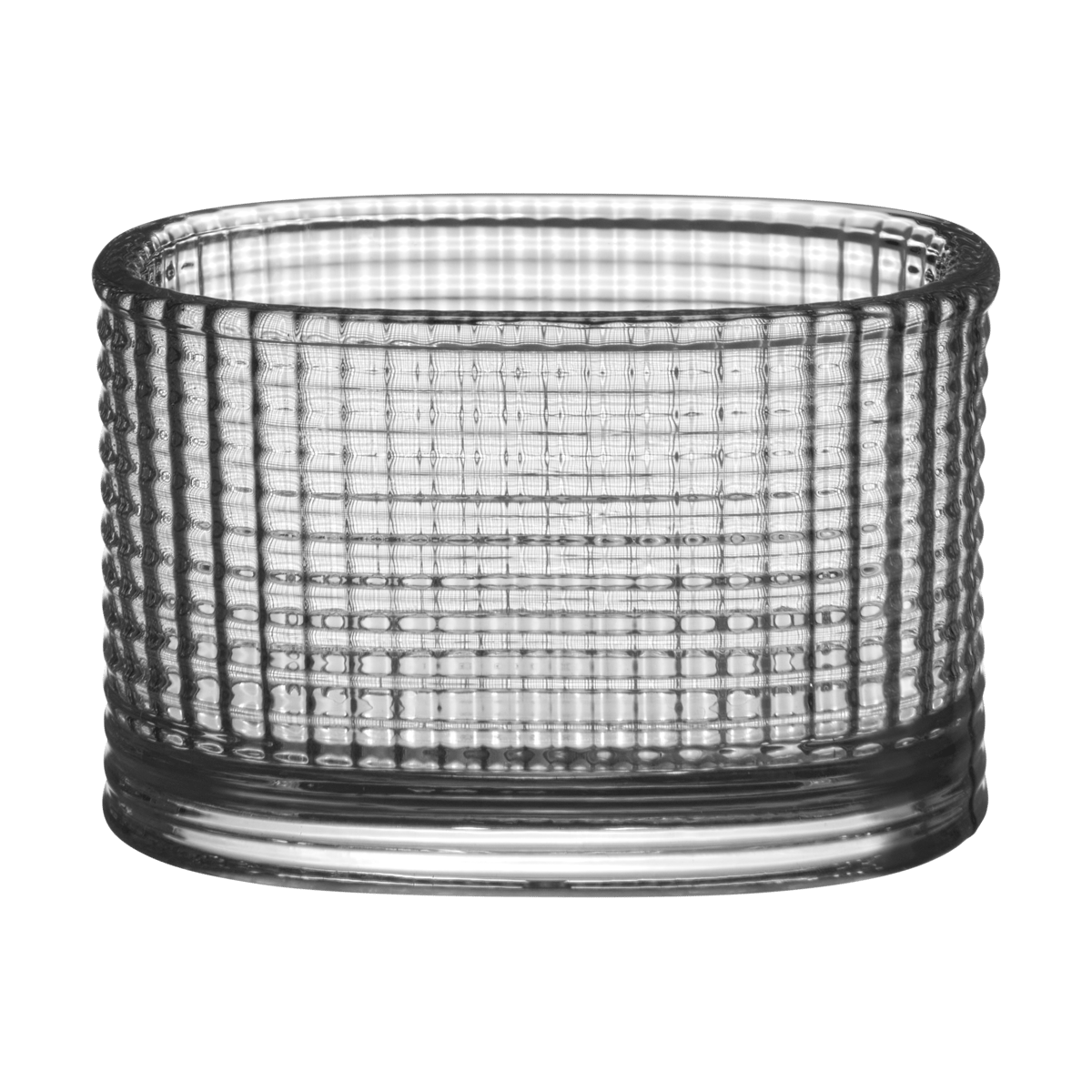 Orrefors Magica tealight holder super ellipse 5 cm Grey