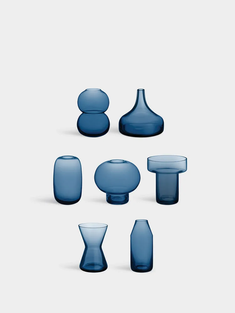 Midsummer Mini Vases 7 pieces, Midnight blue Orrefors