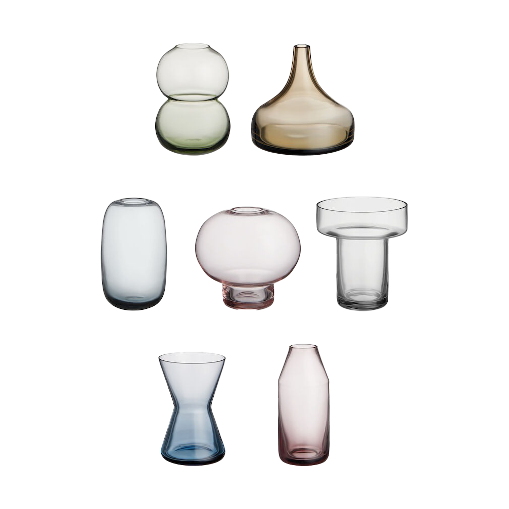 Orrefors Midsummer Mini Vases 7 pieces Multi | Scandinavian Design | Vases | Transparent