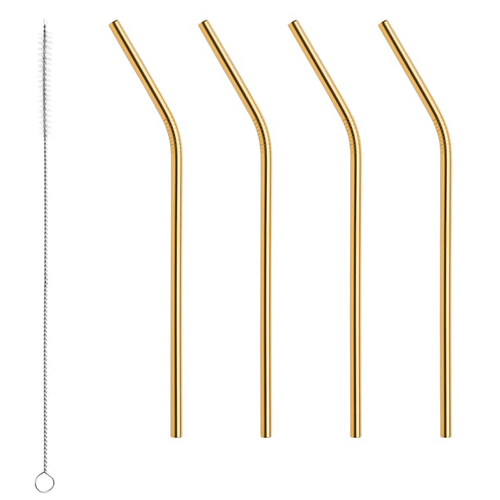 Peak metal straws 4-pack - Brass - Orrefors