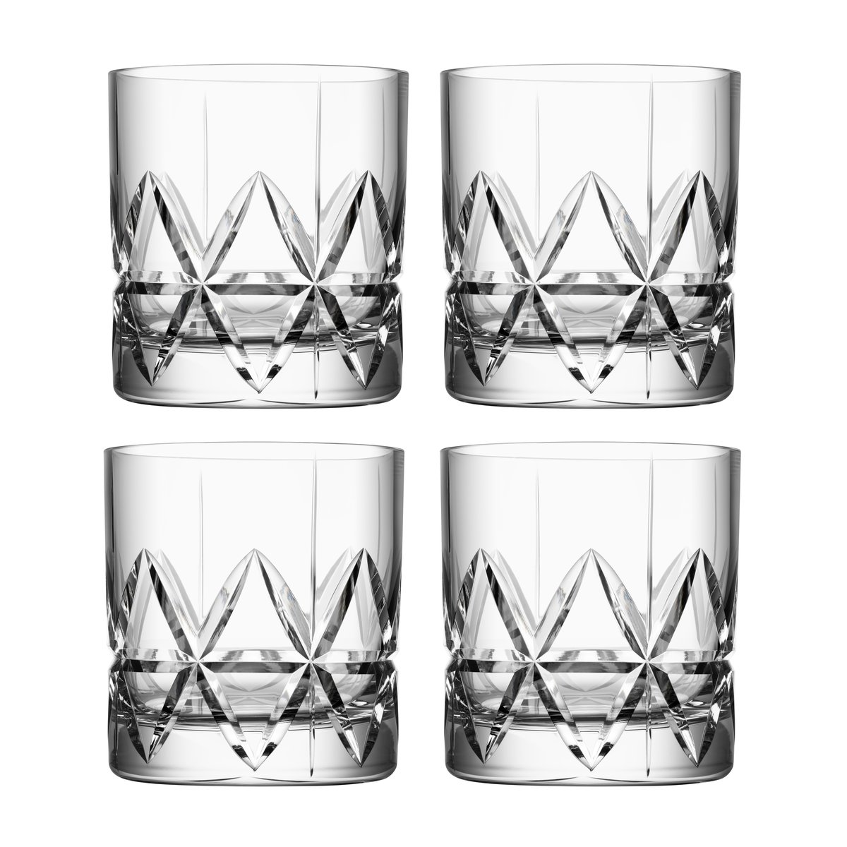 Orrefors Peak old fashioned glass 4-pack 25 cl | Scandinavian Design | Transparent