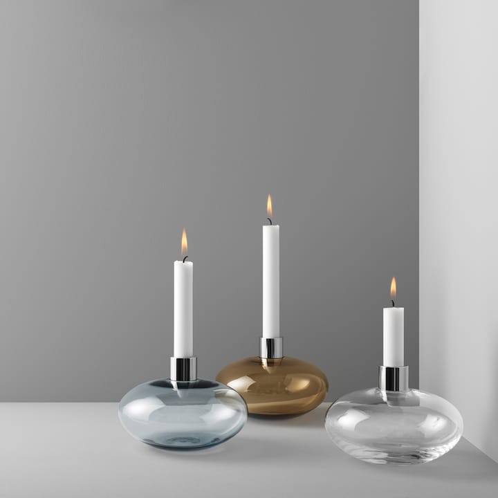 Pluto candle sticks - grey - Orrefors