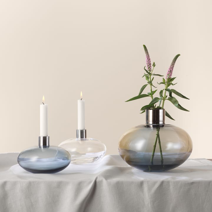 Pluto candle sticks - grey - Orrefors