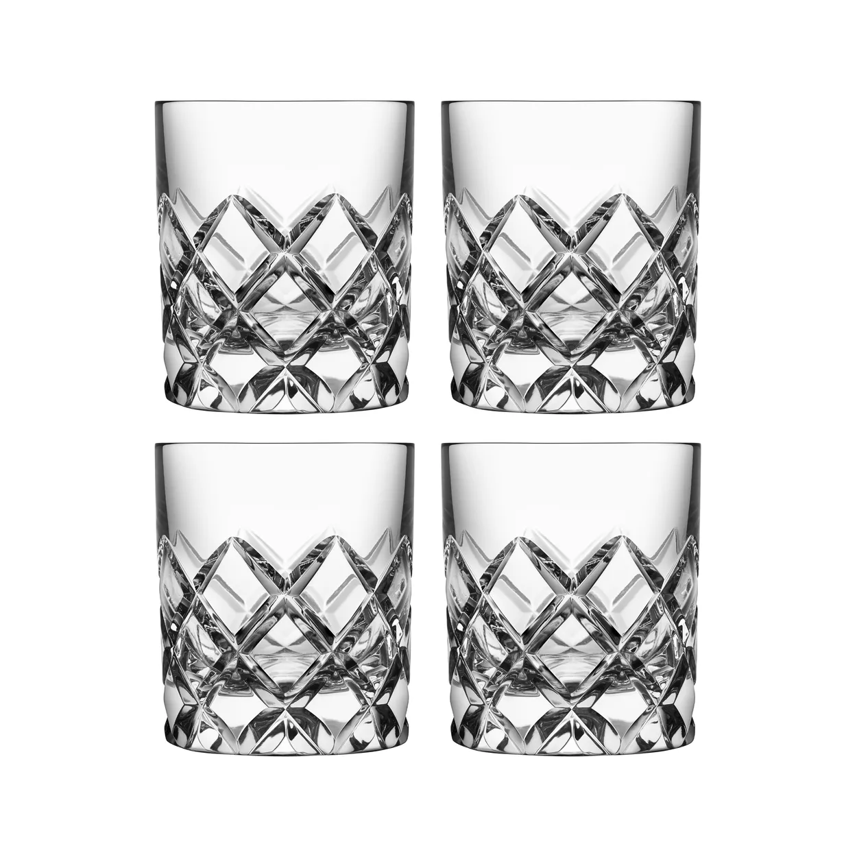 Orrefors Sofiero whiskey glass 4-pack Clear | Scandinavian Design | Transparent