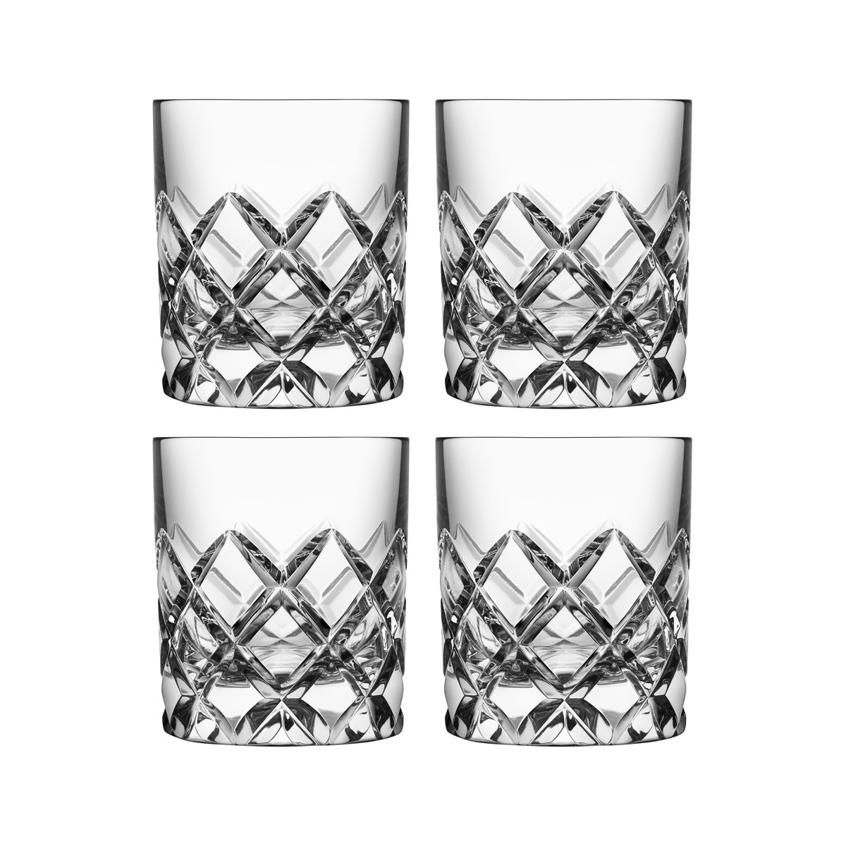 Orrefors Sofiero whiskey glass 4-pack Clear | Scandinavian Design | Transparent