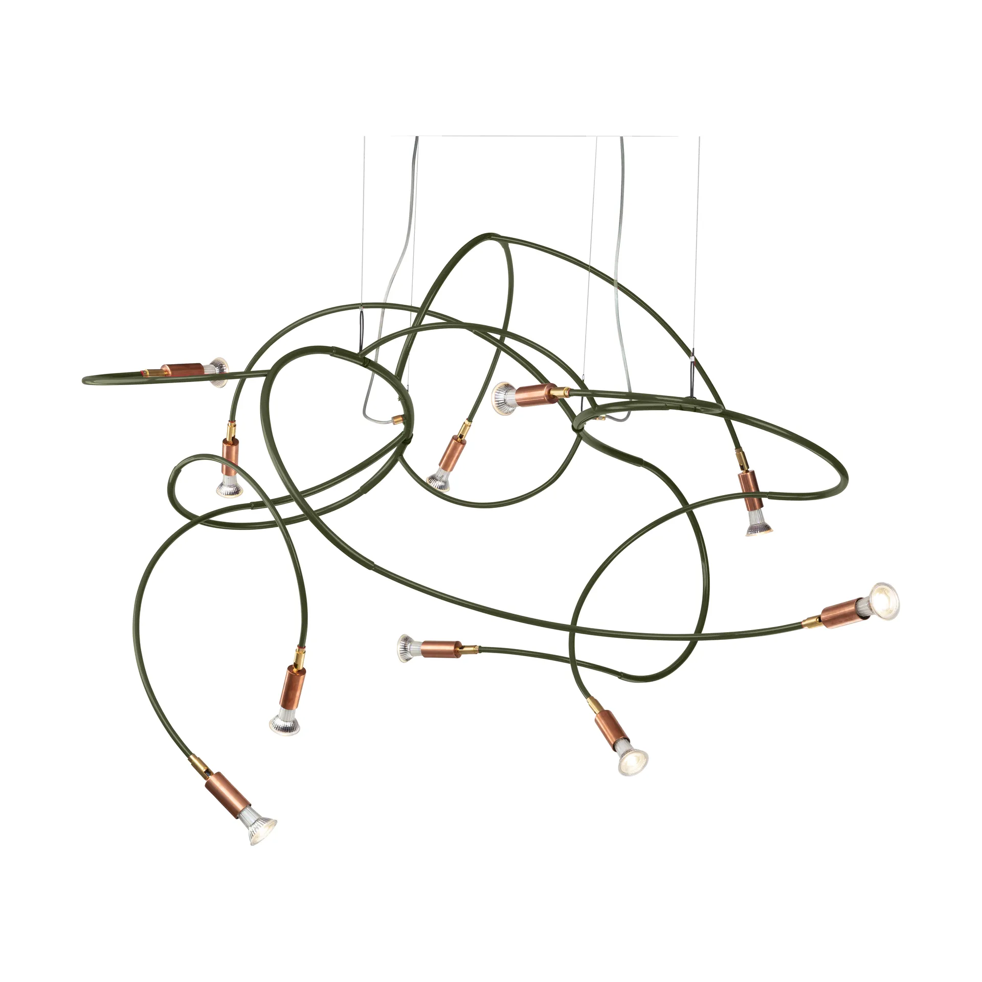 Andromeda ceiling lamp 108 cm, Green steel Örsjö Belysning